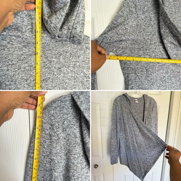 Old Navy Cardigan Women Size SP Open Front Drape Gray Shortie Flow - Picture 11 of 16